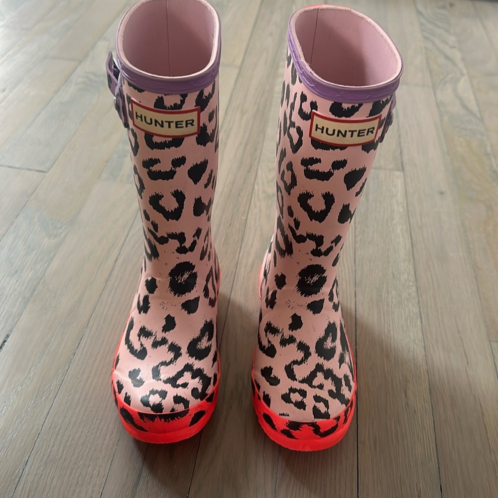 Hunter Boots Cheetah Pink/Purple Size 11